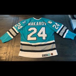 Vintage San Jose Sharks 90’s Makarov Hockey Jersey